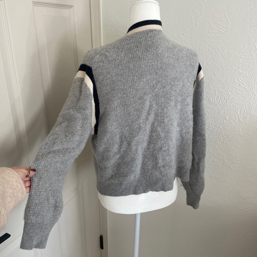 100% Cashmere J. Crew Waffle-Knit Cardigan - Picture 3 of 8